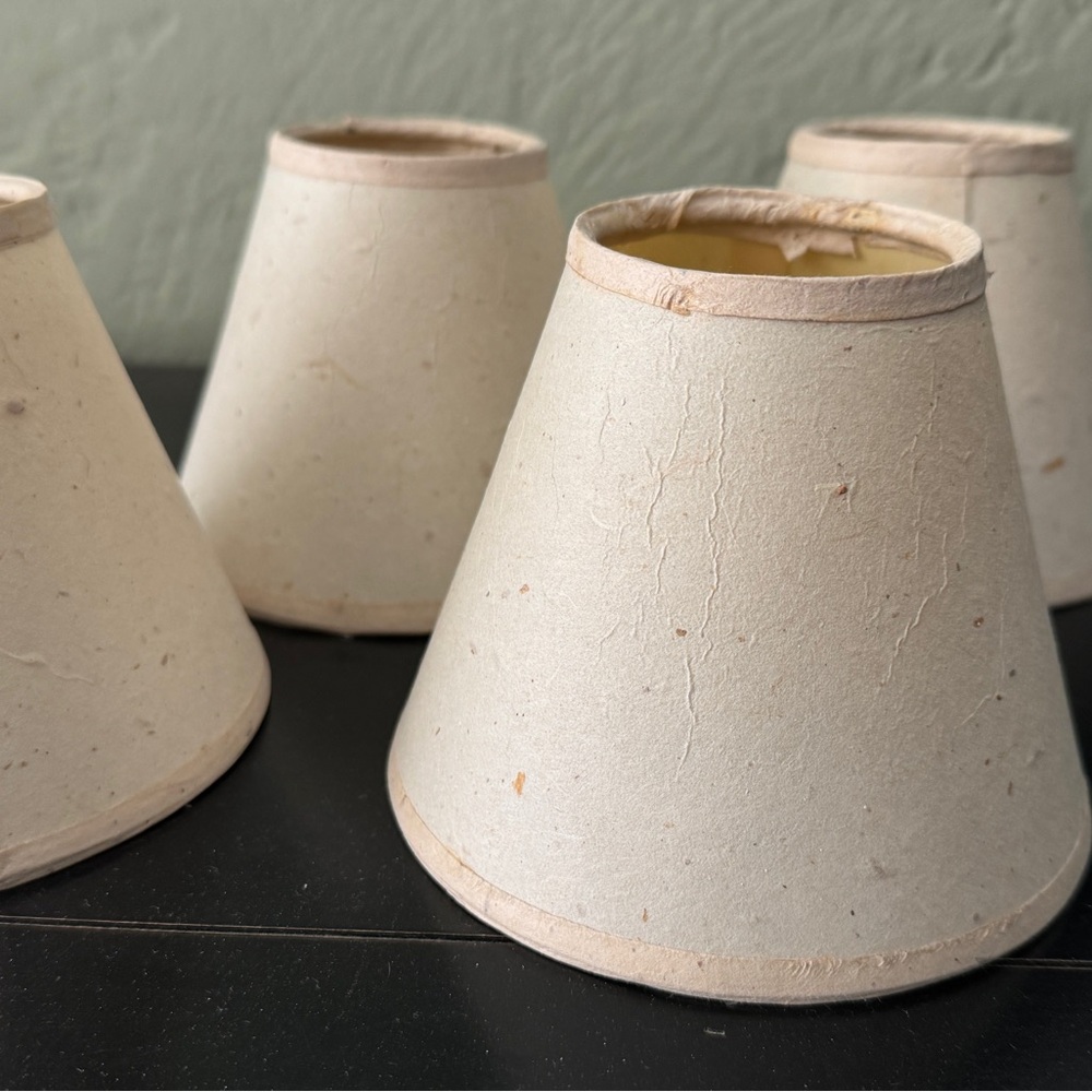 Four Cream chandelier Lamp Shades